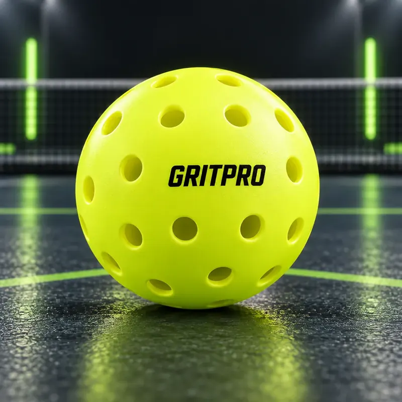 Neon GritPro Court Ball on a lit court